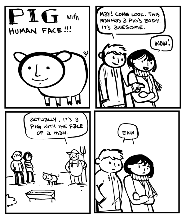 Pig with Human Face